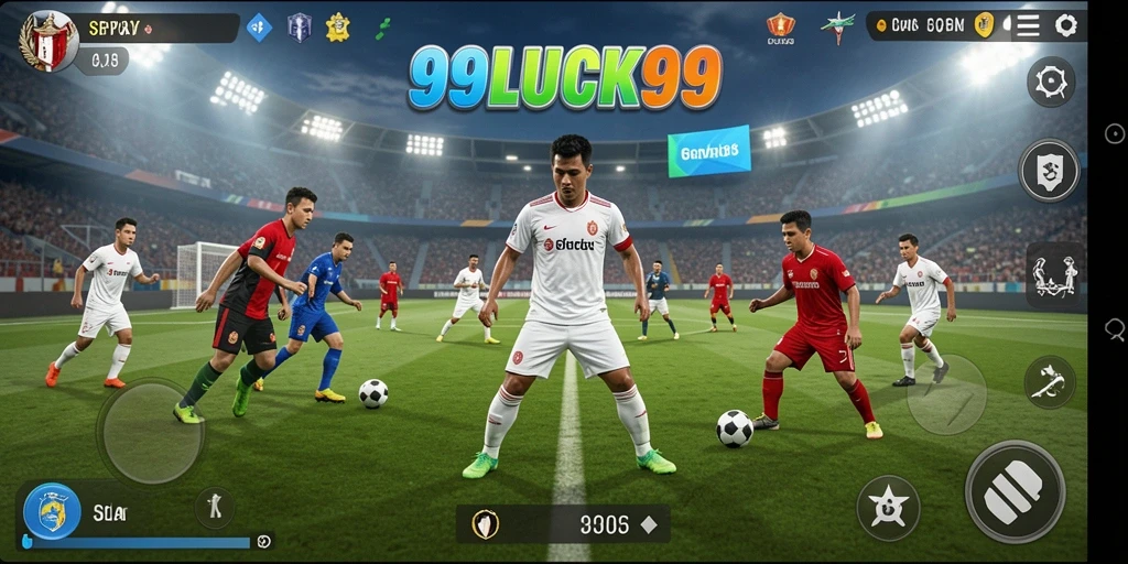 Tampilan gameplay 99LUCK99 dengan aksi sengit di lapangan.
