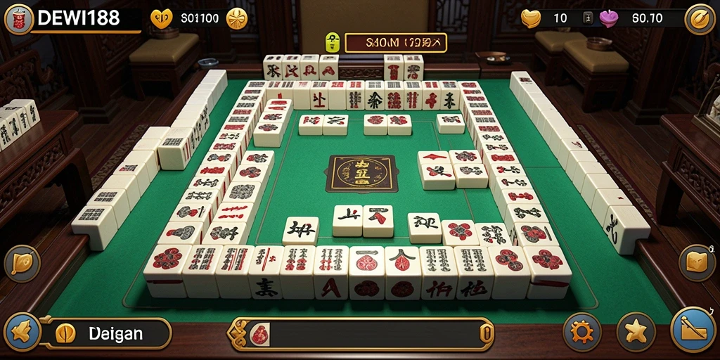Screenshot utama DEWI188 memperlihatkan gameplay Mahjong yang mendebarkan.