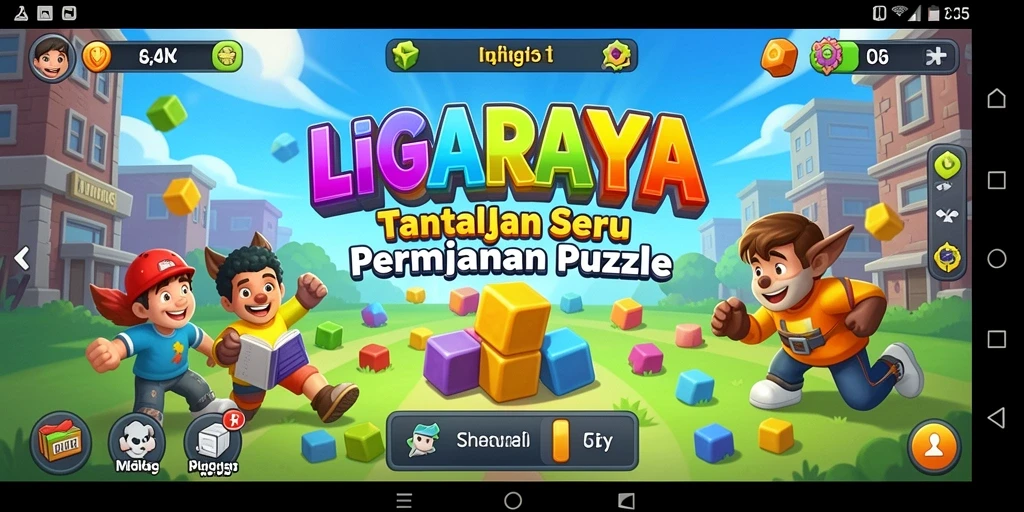 Tampilan menarik gameplay puzzle di LIGARAYA.