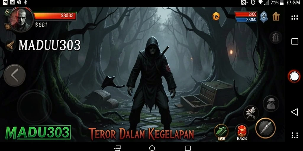 Screenshot menampilkan ketegangan gameplay horor yang mendebarkan.